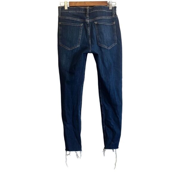Banana Republic Premium Denim Mid-Rise Skinny Jeans Raw Hem Dark Wash 27P - Picture 8 of 8